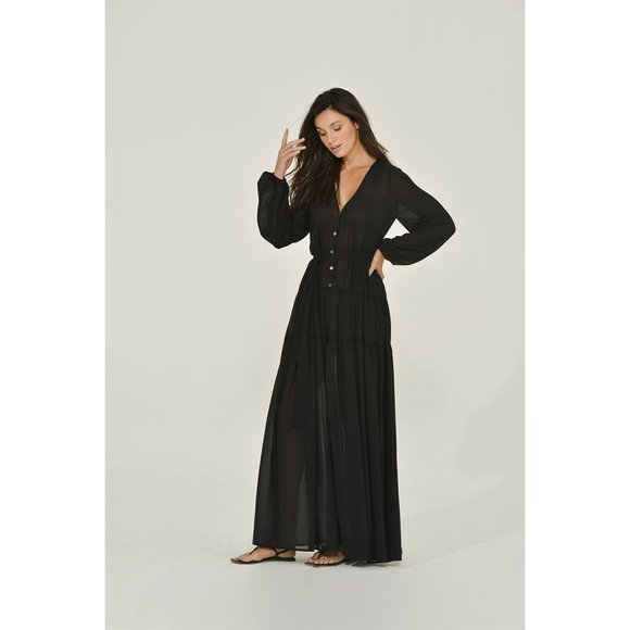 Black Chiffon Maxi Dress | The most comfortable maxi dress ever - Picture 8 of 9